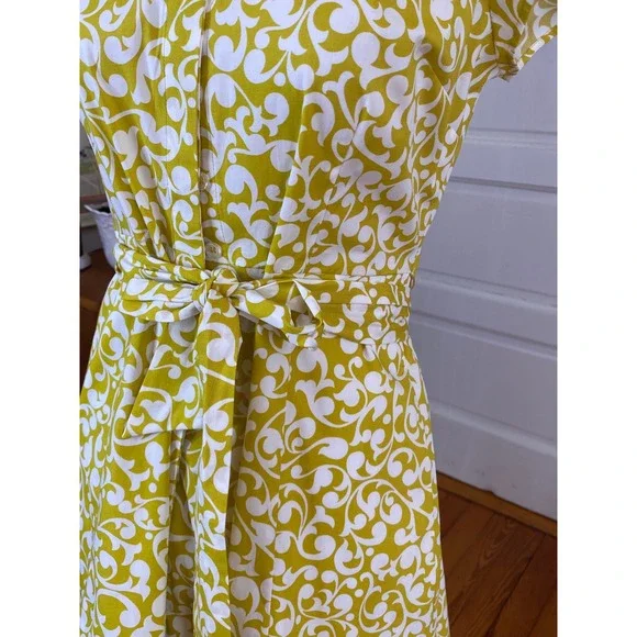 Boden shirt dress yellow Sz 6p A-Line Belted - Picture 5 of 10